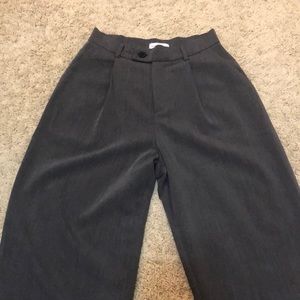 High waist wide leg trousers